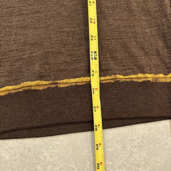 Hugo Boss Handcrafted Wool/Silk Brown Sweater Men’s Sz XL Pullover Knit Flaw* - Picture 9 of 11